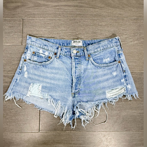 AGOLDE PARKER VINTAGE CUT OFF SHORTS IN SWAPMEET 29 Distressed Denim Jean Shorts - Picture 13 of 15